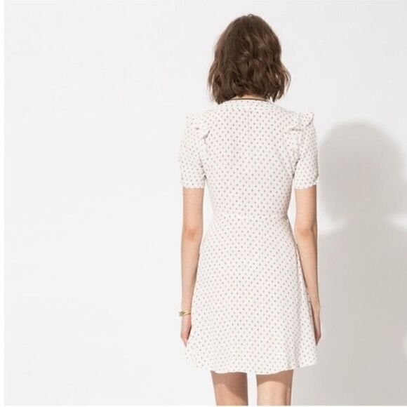 Maje White Princess  Ruffle Front Mini Dress | Size M - Picture 2 of 14